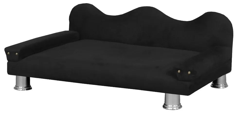 Cama Sofá Pet Meg Para Cães E Gatos Elegante e confortável Suede Preto