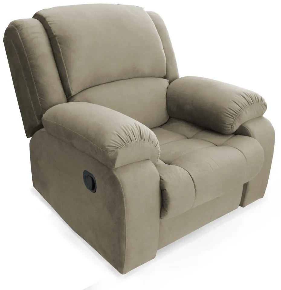 Poltrona Decorativa Magnum Reclinável Manual Suede Nude