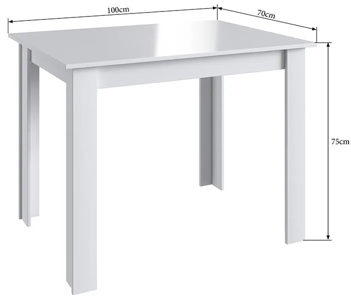 Mesa De Jantar Fixa Multiuso 100x70 Cm Em Mdp - Branco