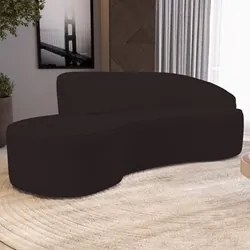 Sofá Living  4 Lugares 280cm Braço Direito Mozart D06 Sintético Marrom