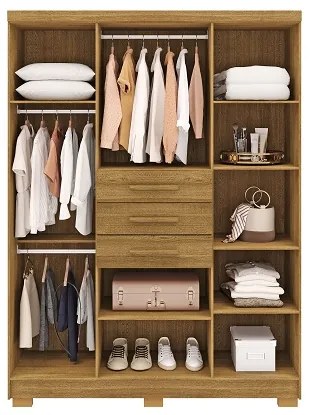 Guarda Roupa Taurus 6 Portas e 3 Gavetas Imperial Nature - Vila Rica Móveis