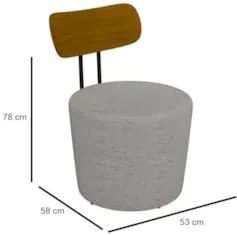 Poltrona Decorativa para Sala de Estar Redonda 53cm Le Moon Z32 Linho