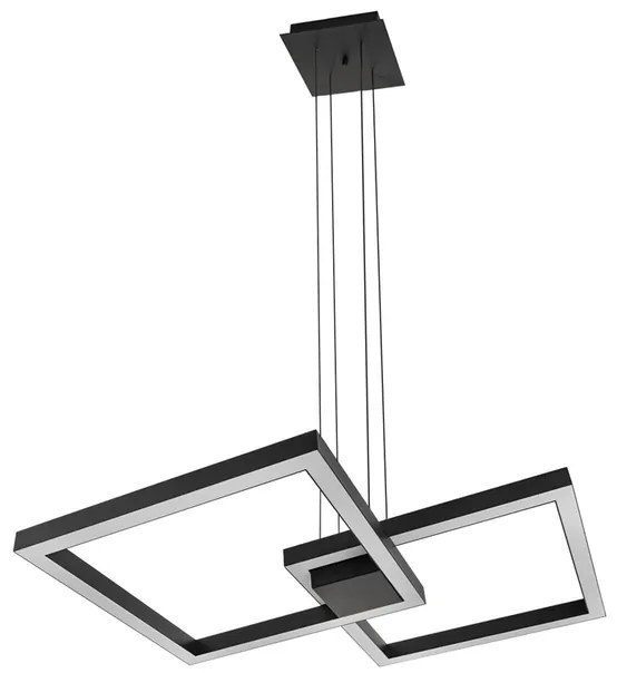 Pendente Led Aluminio 67,2W 3000K Fit25 Square - PRETO