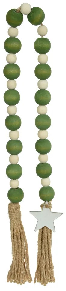Colar Decorativo Estrela Branco e Verde 80 cm F04 - D'Rossi