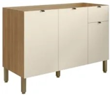 Balcão de Cozinha Sem Tampo 120cm Laura Plus Soft/Freijó Z06 - Mpozena