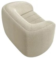 Kit 2 Poltronas Decorativa para Sala 112cm Meris Z32 Boucle Bege - Mpo