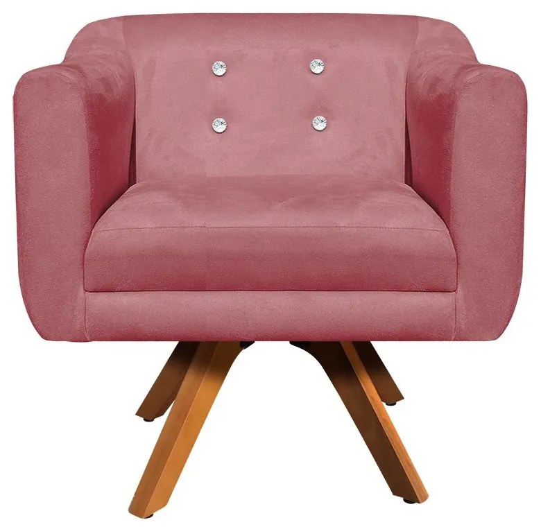 KIT 02 POLTRONAS GIRATORIA JULIA SUEDE B - Rose