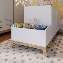 Caixa Organizadora de Brinquedos 3 Nichos 74cm Favo de Mel 010 Branco