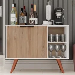 Balcão Buffet Cantinho do Café Bianca Freijó/Branco Z34 - Mpozenat