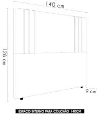 Cabeceira Cama Box Casal 140cm Estofada Rama Boucle Bege Z04 - Mpozena