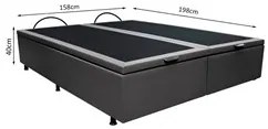 Base Box Baú para Cama Casal Queen 158x198cm Bipartido Liz S05 Sintéti
