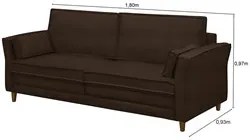 Sofá Living 3 Lugares 180cm Pés Madeira Efraim F05 Veludo Marrom - Mpo
