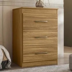 Cômoda Para Quarto 61cm Com 3 Gavetas Nida Freijó Z17        - Mpozena
