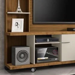 Estante Home Theater Para TV Até 47 Pol. Taurus Cinamomo/Off White/Rip