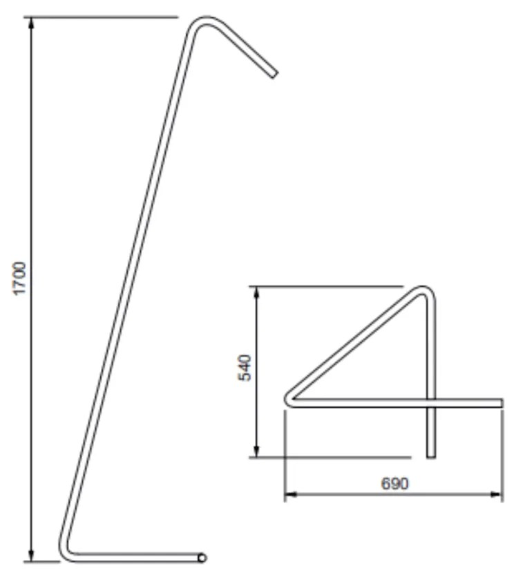 Luminária De Chão Clips 54X170Cm Led 25W Por Waldir Junior - Usina 510... (FN-F - Fendi Fosco, 3000k, 110v)