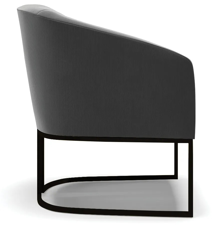 Poltrona Stella Suede Preto Base Industrial Preto - D'Rossi