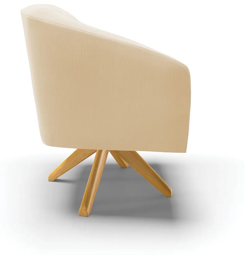 Poltrona Decorativa Giratória MA30 Stella Suede D03 - D'Rossi - Bege