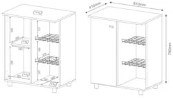 Balcão Cozinha Fruteira 61cm 1 Porta Branco   - Tecno Mobili
