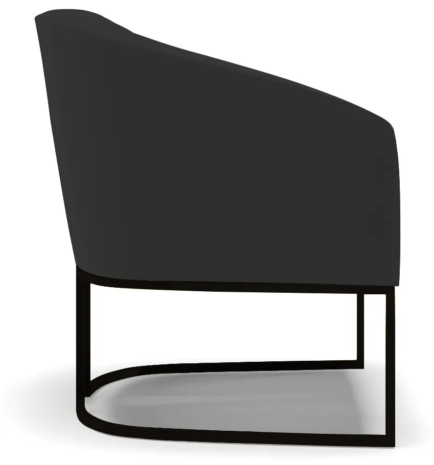 Poltrona Decorativa Industrial Preto Kit 2 Stella Veludo Preto D03 - D'Rossi