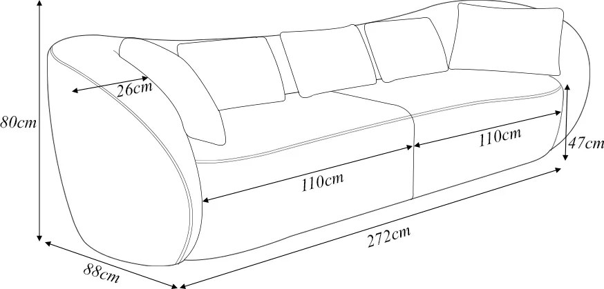 Sofá Bipartido Sala de Estar Diamond 272cm com Almofadas Soltas Veludo Vermelho G52 - Gran Belo