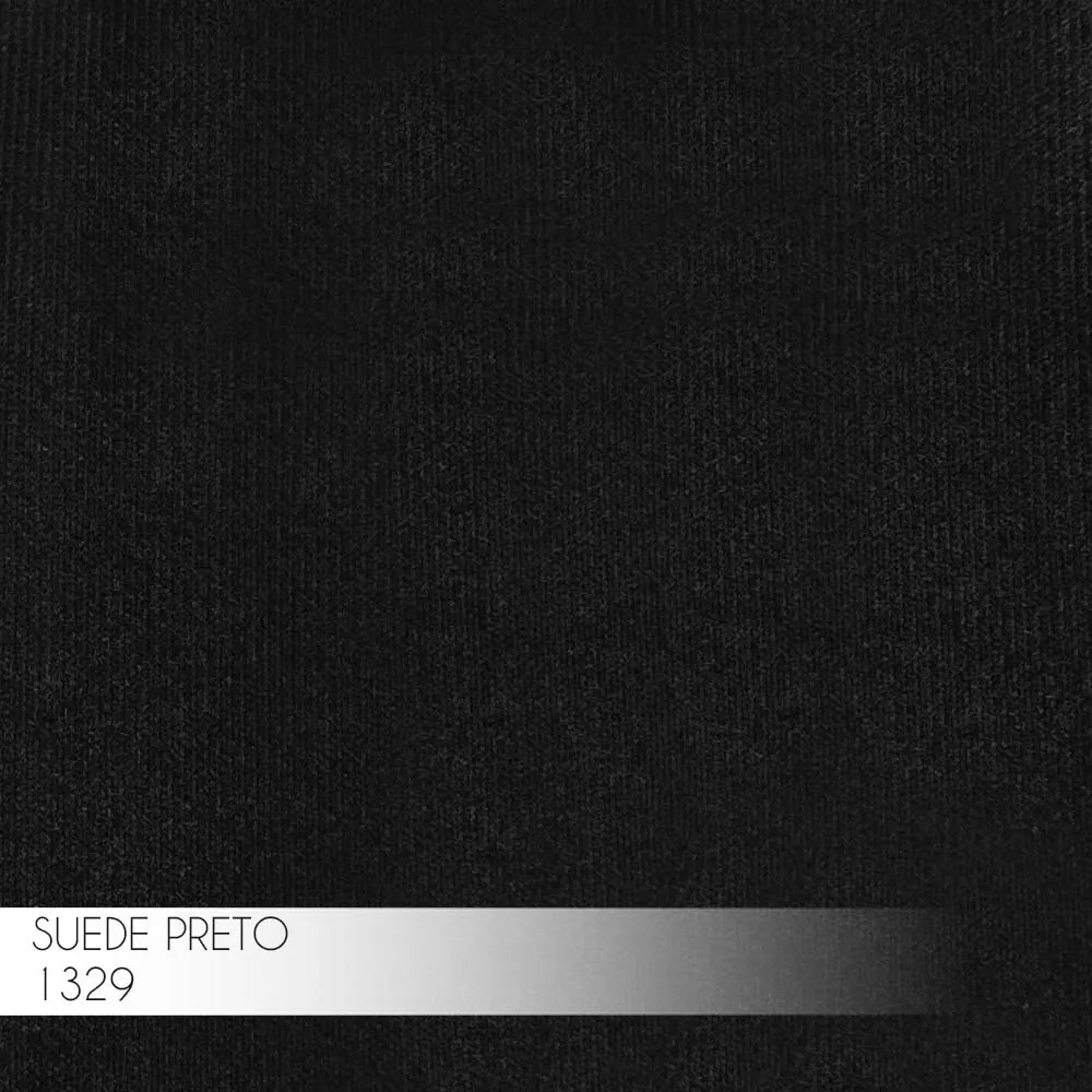 Banqueta Decorativa Billie Base Bronze Suede Preto G41 - Gran Belo