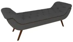 Puff Recamier Calçadeira 195cm Pés Palito Madeira Vêneto Z37 Veludo Ch
