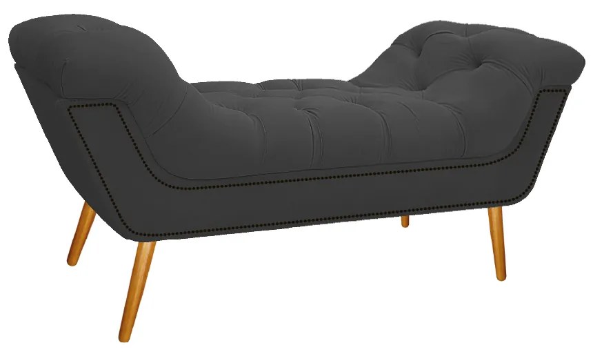 Kit Cabeceira e Calçadeira Veneza 100 cm Solteiro Corano Cinza - ADJ Decor