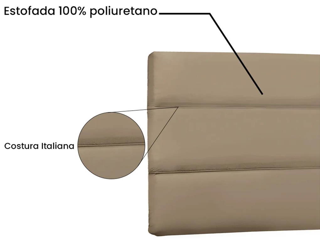 Painel Cama Solteiro Nubia SPZ 90cm Suede