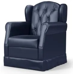 Poltrona de Amamentação Balanço e Puff Lucy Z39 Sintético Azul Marinho
