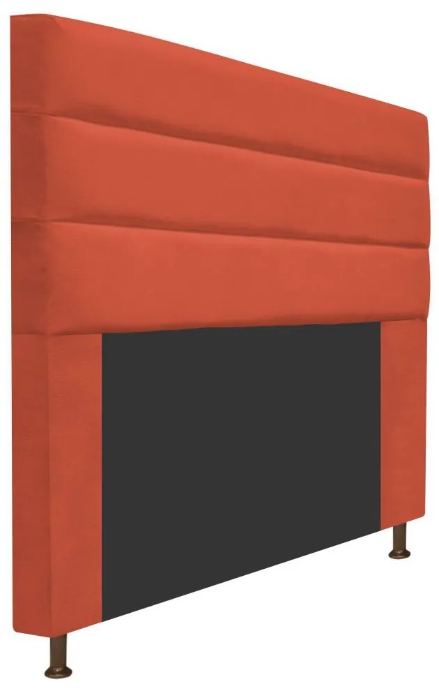 Cabeceira Estofada Turim 195 cm King Size Suede Terracota - ADJ Decor