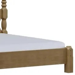 Cama Casal Clássica 140cm Pé Madeira Eduarda Freijó F07 - Mpozenat