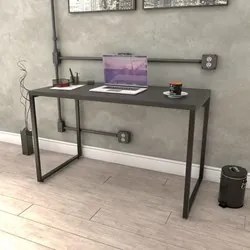Mesa de Escritório Office 120cm Estilo Industrial Prisma Preto C08 Oni
