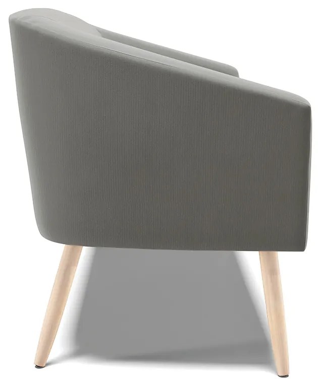 Namoradeira 02 Lugares Stella Suede Grafite Pés Palito Natural - D'Rossi