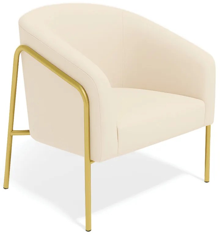 Poltrona Sala Industrial Alta Dourado Stella Veludo D03 - D'Rossi - Bege