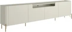 Rack TV 85 Pol 260cm 4 Portas Lisas Blen Luna/Dourado I06 - Mpozenato
