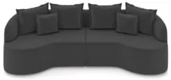 Sofá 3 Lugares 230cm Orgânico Quito Z08 Veludo Cinza Escuro - Mpozenat