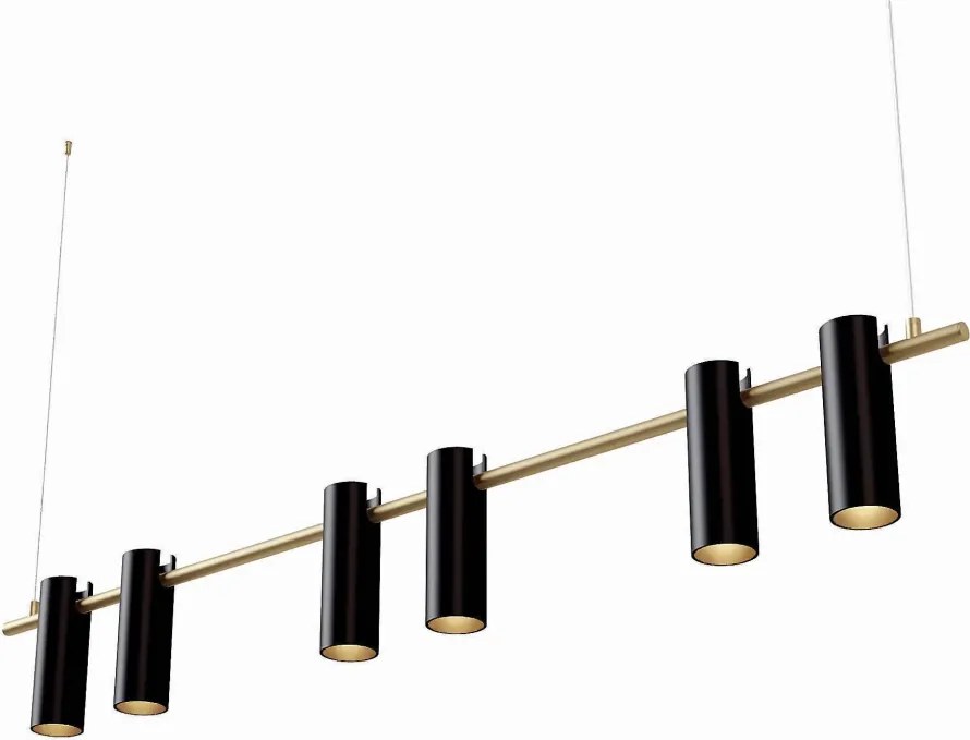 Pendente Tube Transpass Em Par 5,7X16,7X120Cm Alumínio 06Xmr16 - Qimpo... (PRETO / CHAMPANHE)