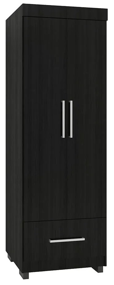 Roupeiro Guarda Roupa 2 Portas Prateleiras Gaveta Preto