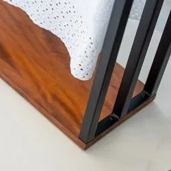 Toalheiro de Chão para Banheiro Glam Base de Madeira D09 Preto - Mpoze