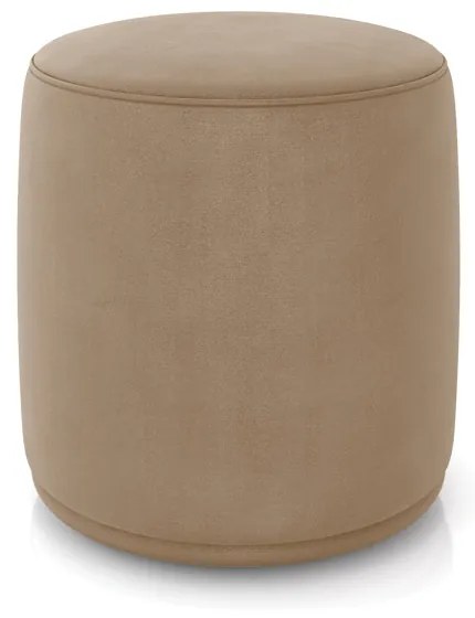 Puff Redondo Orgânico para Sala Malu Suede M11 - D'Rossi - Marrom Rato