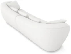 Sofá 3 Lugares 272cm Orgânico Pé Madeira Yume Bouclê Branco Z55 - Mpoz
