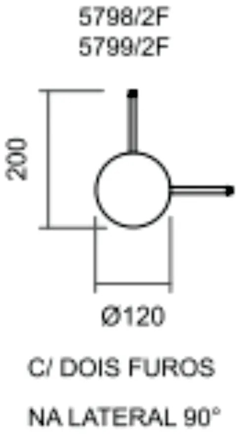 Arandela Galáxia 1Xpci Led 5W 110V Ø12X5Cm (C/ Dois Furos Na Lateral 9... (TT-M Titânio Metálico)