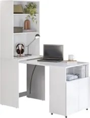 Estante Escrivaninha Para Escritório Home Office Salt Branco Z06 - Mpo