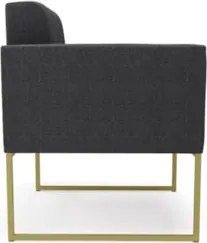 Namoradeira e Poltrona Industrial Dourado Ana Bouclé Grafite - Ibiza