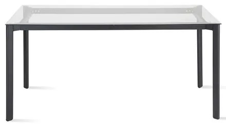 Mesa de Jantar Mila com Tampo de Vidro Base Aço Preta 120cm - 55730 Sun House