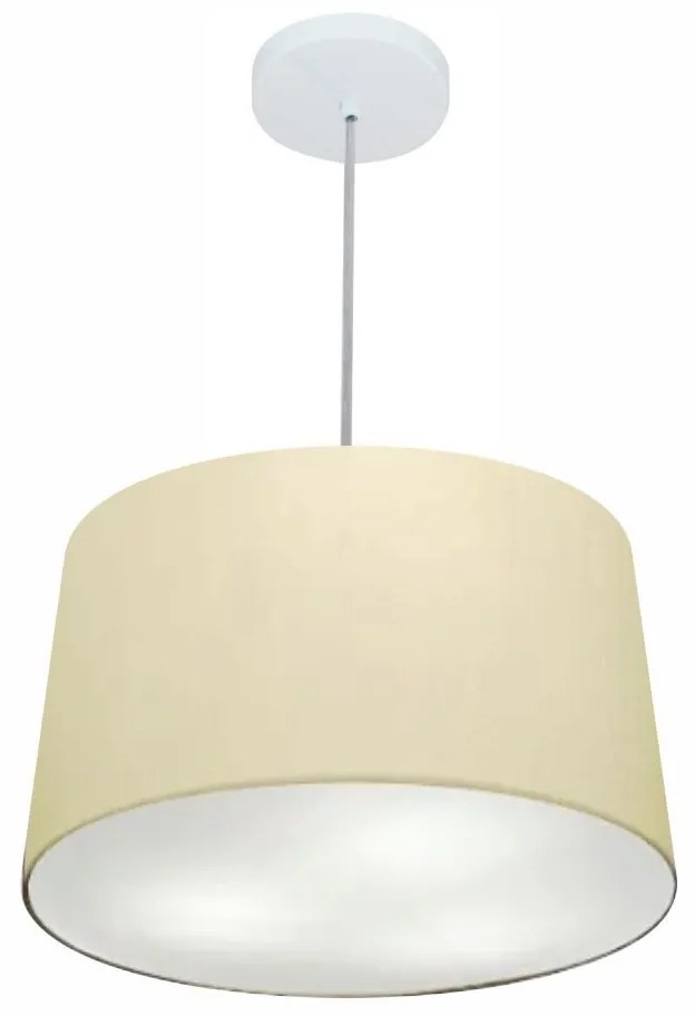 Lustre Pendente Cone Md-4247 Cúpula em Tecido 30/45x40cm Algodão Crú - Bivolt