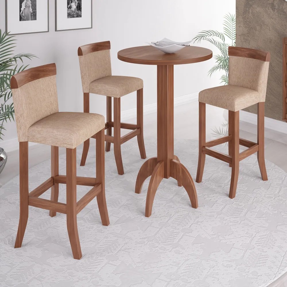 Mesa Decorativa Bistrô Dionísio 65X65 Redondo Imbuia G42 - Gran Belo