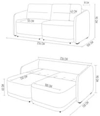 Sofá Cama Casal para Sala 236cm Polska Z08 Veludo Verde - Mpozenato
