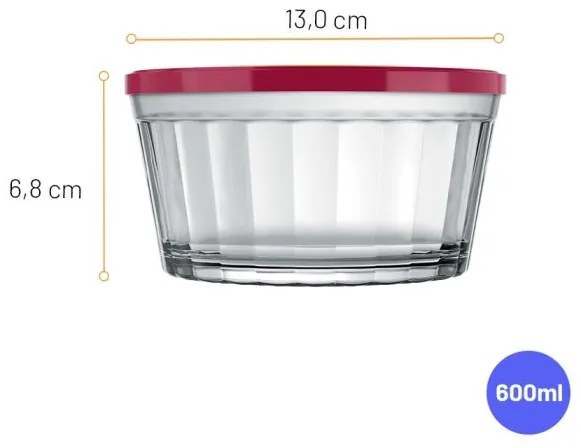 Tigela Copo Americano Com Tampa Plástica 600ml