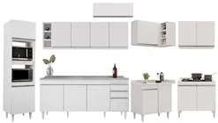 Armário de Cozinha Modulada de Canto 9 Peças CP06 Balcão com Pia Inox